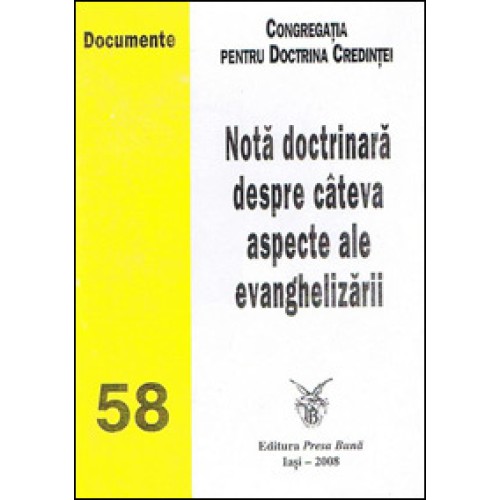 Nota doctrinara despre câteva aspecte ale evanghelizarii